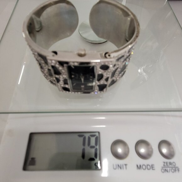 OSIROCK Sequin Black Sparkly Cuff Bangle Watch - Picture 15 of 16